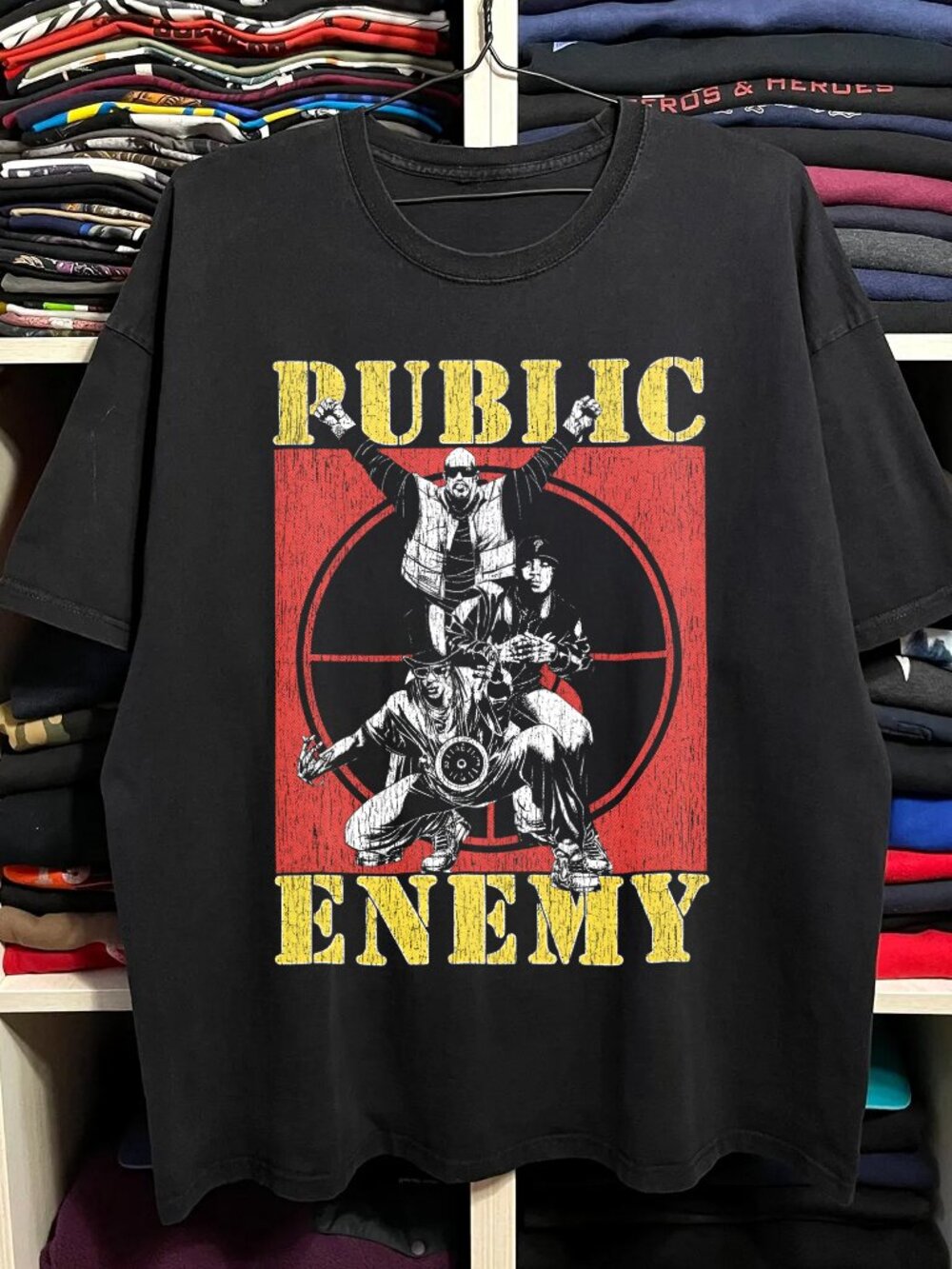 Rare Public Enemy Promo Washed Black Tee